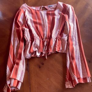 Orange Charlotte Russe Sinch Blouse